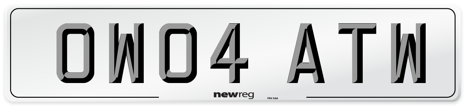 OW04 ATW Number Plate from New Reg